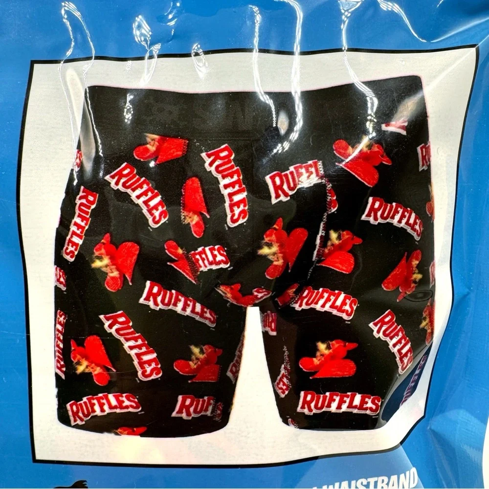 Ruffles Flamin Hot Chips Swag Boxer Briefs Mens Large Underwear Black Orange